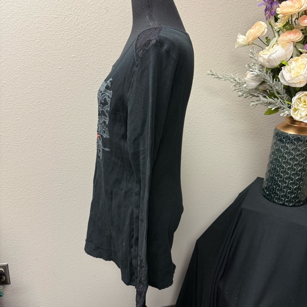Kyle Busch NASCAR M&M’s Black Thermal Lace Long Sleeve Top by Chase Authentics - Picture 3 of 10